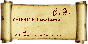 Czibók Henrietta névjegykártya