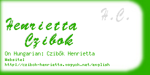 henrietta czibok business card