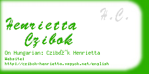 henrietta czibok business card